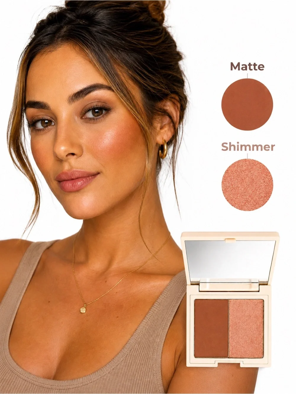 Beauty For Real Sun Sculpt Weightless Bronzer Duo – Matte + Shimmer